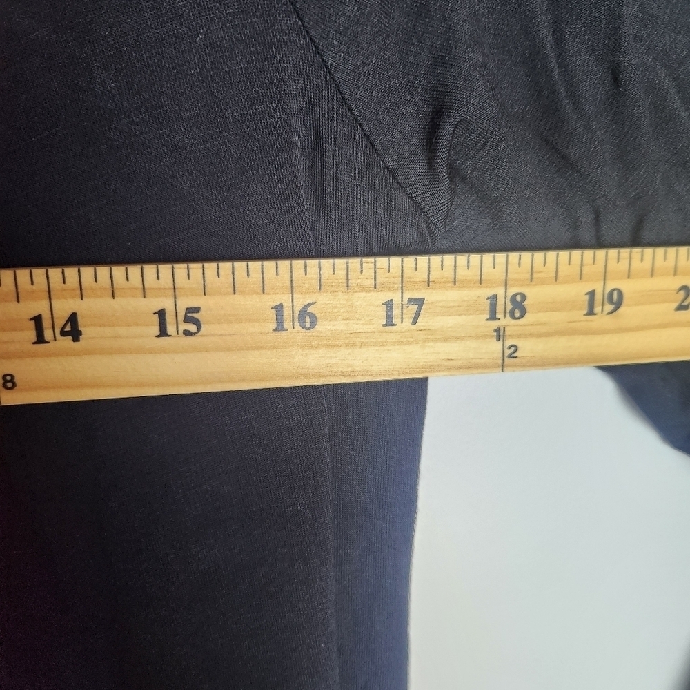 LOGO Lori Goldstein Small Rayon Blend Stretch Color Block Cardigan Black Olive - Picture 4 of 5